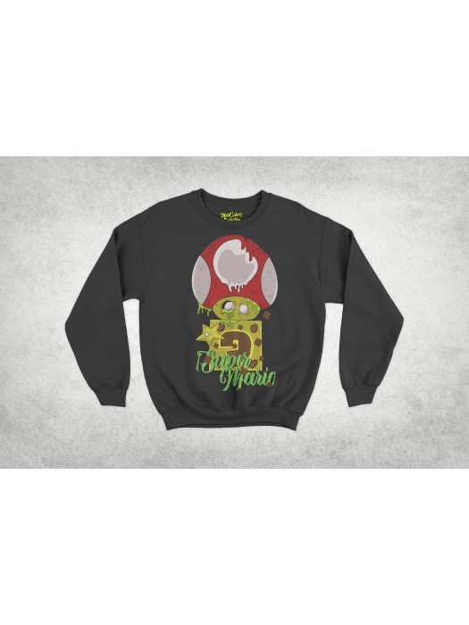 Унисекс ватена блуза HORROR - Zombie Mario