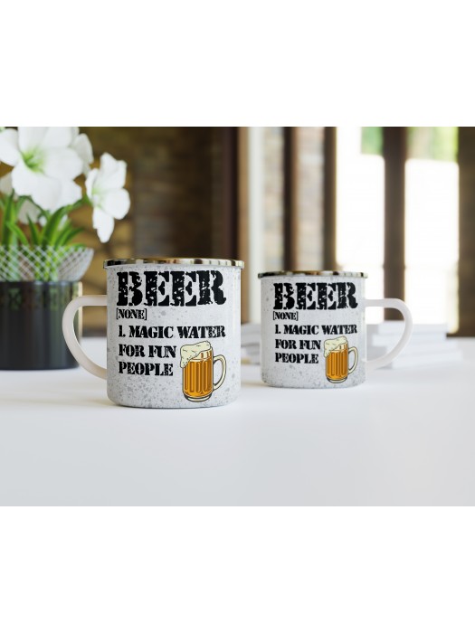 Метално канче за кафе Beer Magic water for fun people