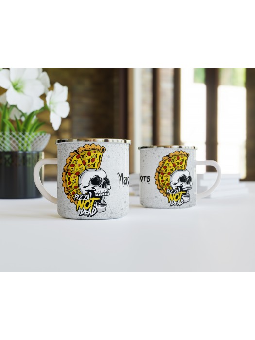 Метално канче за кафе Pizza NOT Dead