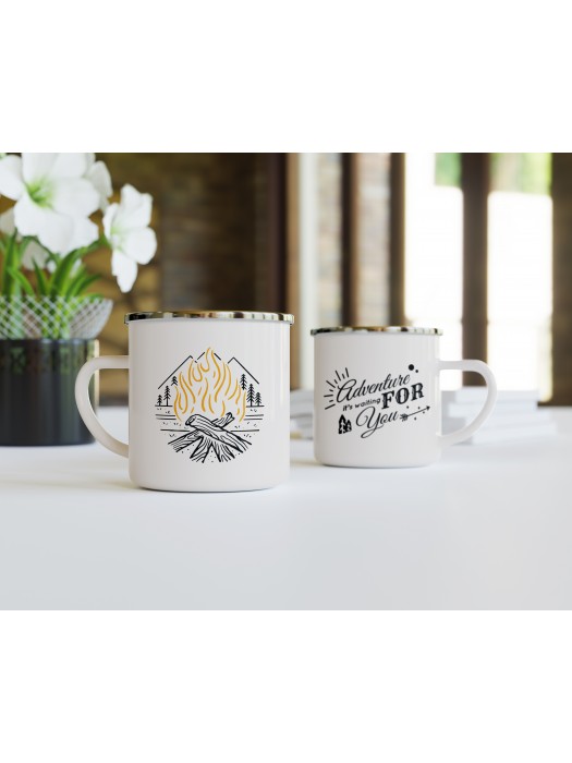 Метално канче с надпис Adventure it's waiting for you