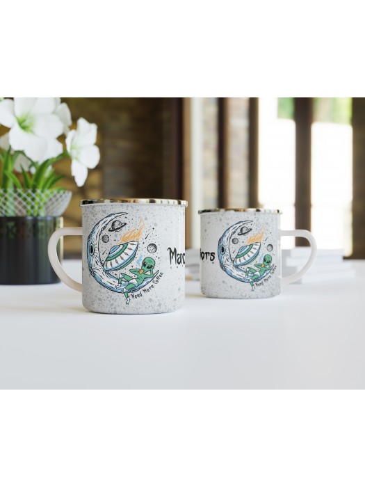 Метално канче с печат  Alien Need More Coffee