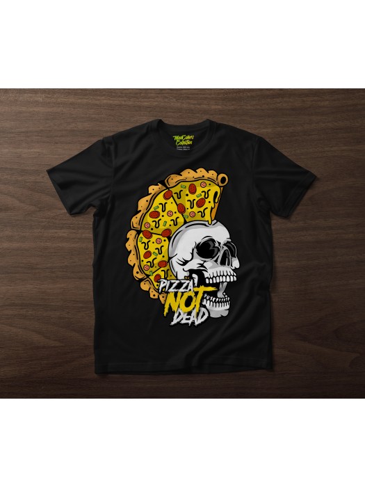 Тениска унисекс MadColors - Pizza NOT Dead