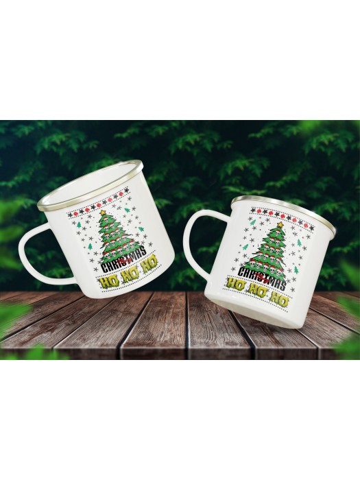 Коледно канче с печат Merry XMAS - Xo Xo Xo