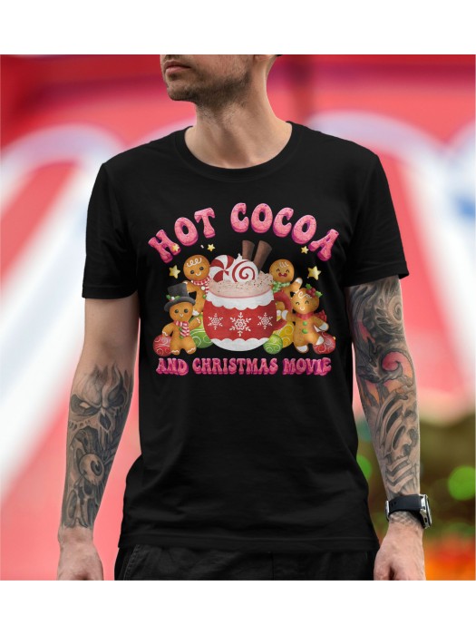 Мъжка тениска Xmas - Hot Cocoa and Christmas Movie